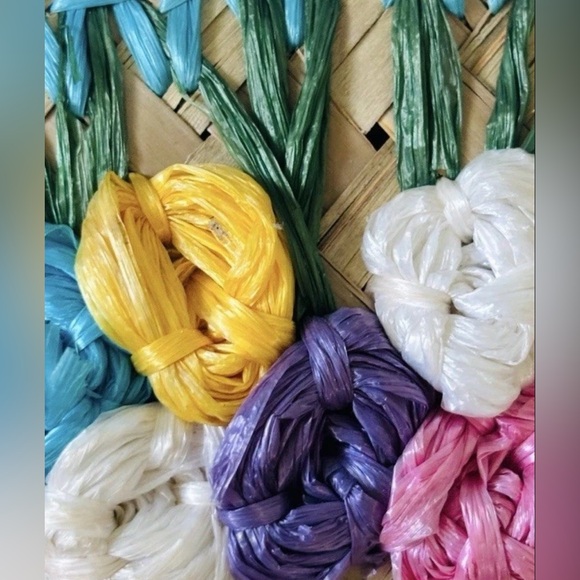 Vintage Palm Raffia Woven Handmade Envelope Clutch - Picture 2 of 3